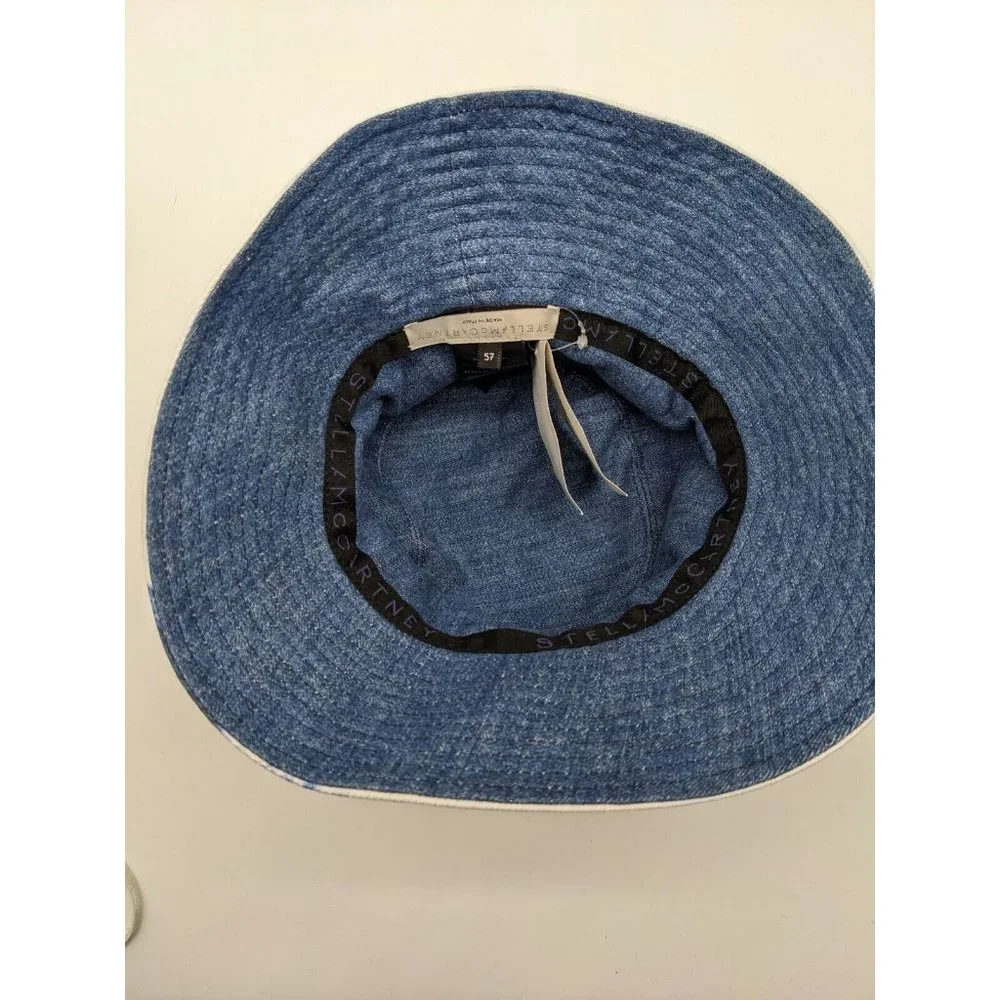 STELLA MCCARTNEY tie dye cotton women's bucket hat  - Navy/White - Size 57